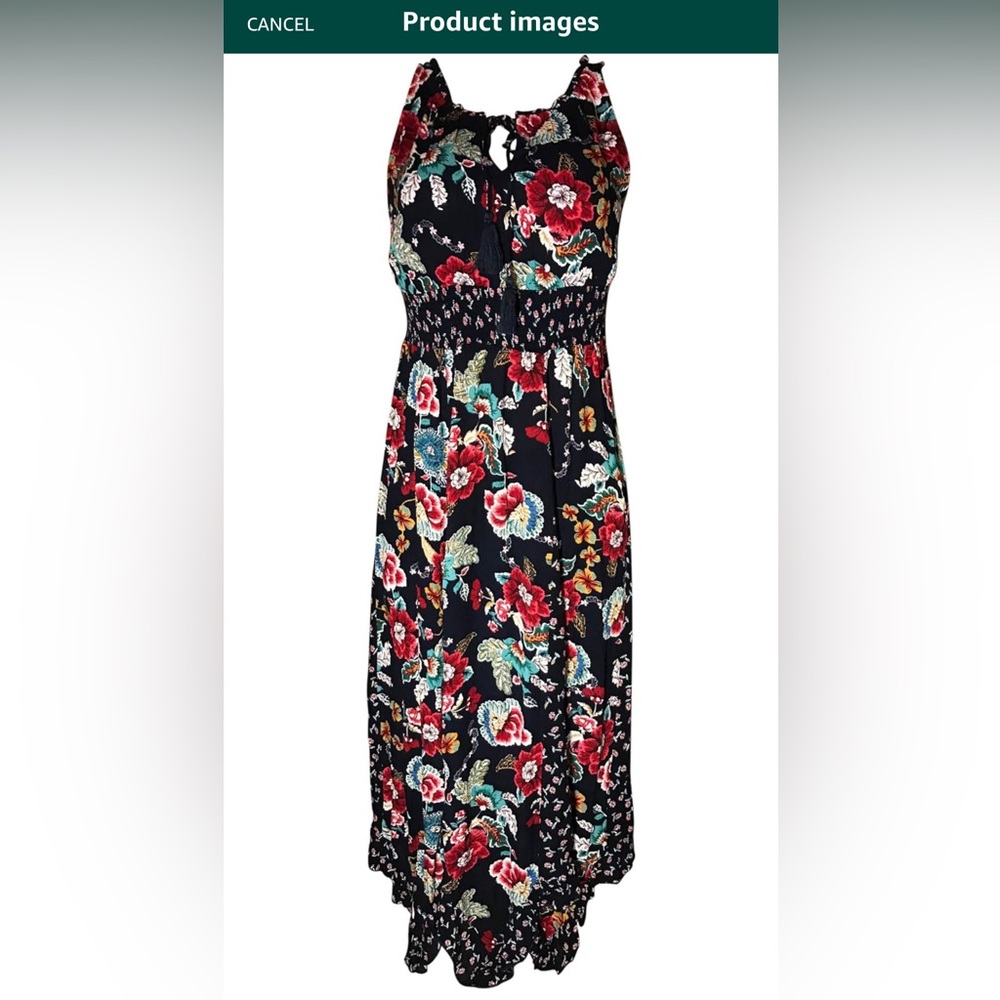 Bila Large Dress. Elastic Waist , asymmetrical Bottom